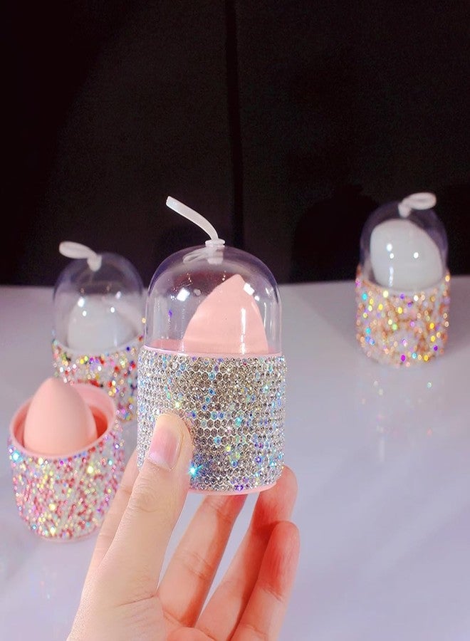 Bestbling bling Capsule Makeup Sponge Set - Dual-Use Sponge, Sponge Powder Puff, Makeup Egg Shape, Dustproof Storage Container (Silver) - Image 2