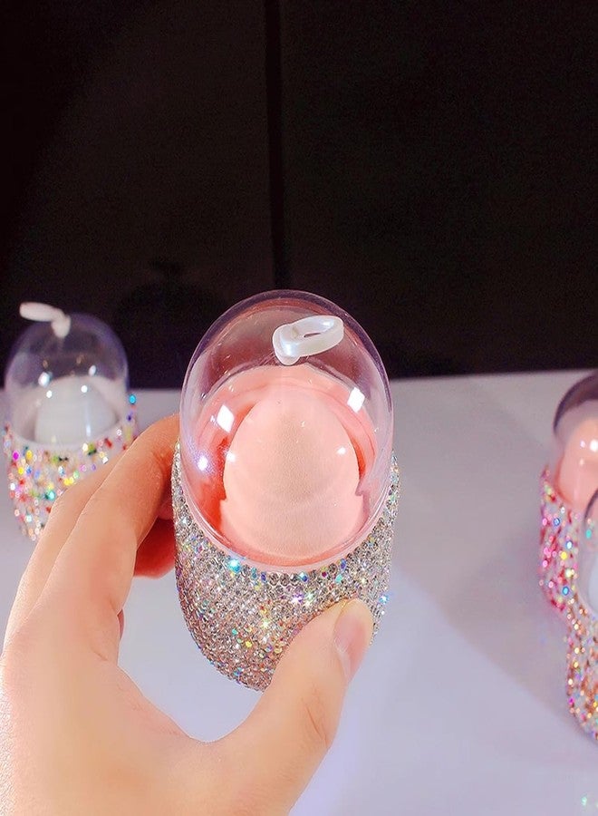 Bestbling bling Capsule Makeup Sponge Set - Dual-Use Sponge, Sponge Powder Puff, Makeup Egg Shape, Dustproof Storage Container (Silver) - Image 4