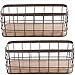 Dicunoy Dicunoy Set of 2 Small Wire Baskets, Narrow Rustic Storage Bin, Farmhouse Rectangle Bathroom Counter Organizer Tray for  - Image 2