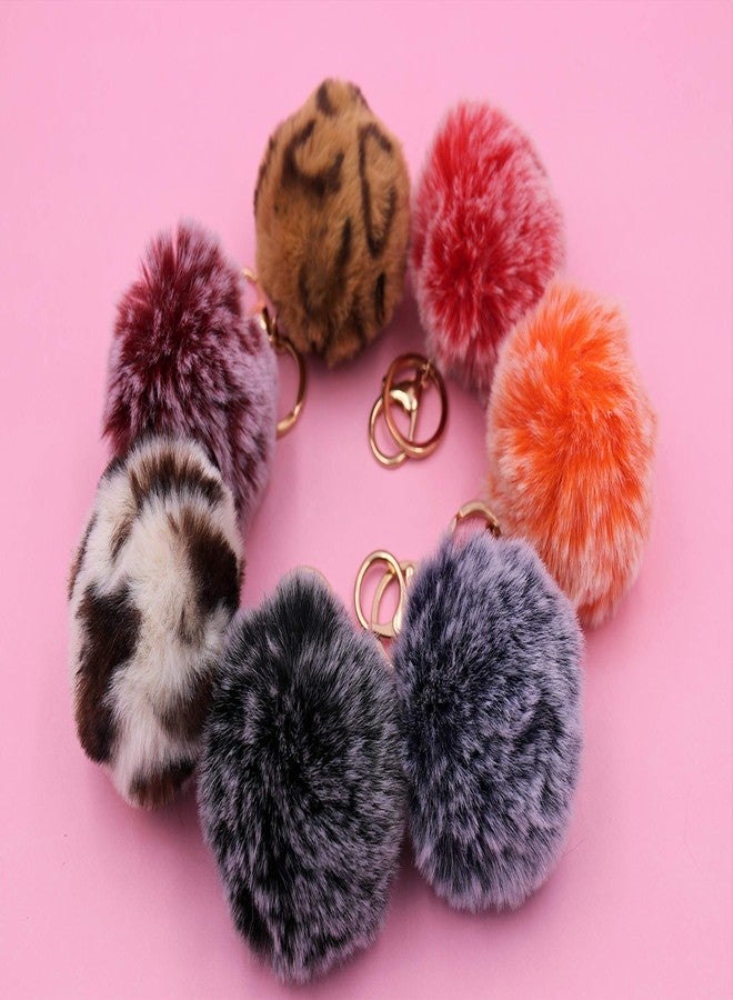 Real Sic Pom Pom Keychain - Faux Fur For Girls Women Backpack Purse Gift (Leopard) - Image 5