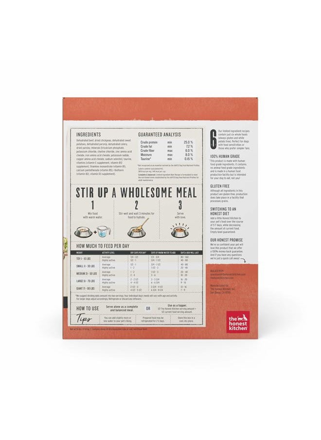 the honest kitchen - Dehydrated Limited Ingredient Beef Dog Food,10 Lb Box - Image 1