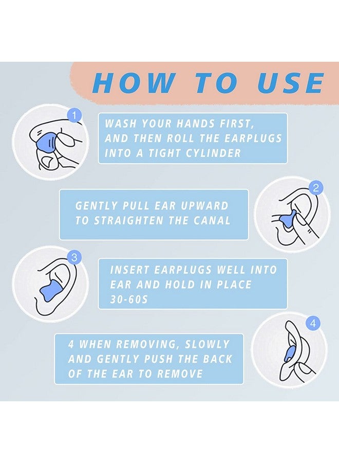 EXGOX 14 Pairs Silicone Ear Plugs For Sleeping Noise Cancelling Reusable Moldable Wax Earplugs For Swimming Work Airplane Snr27Db(Blue Orange) - Image 3