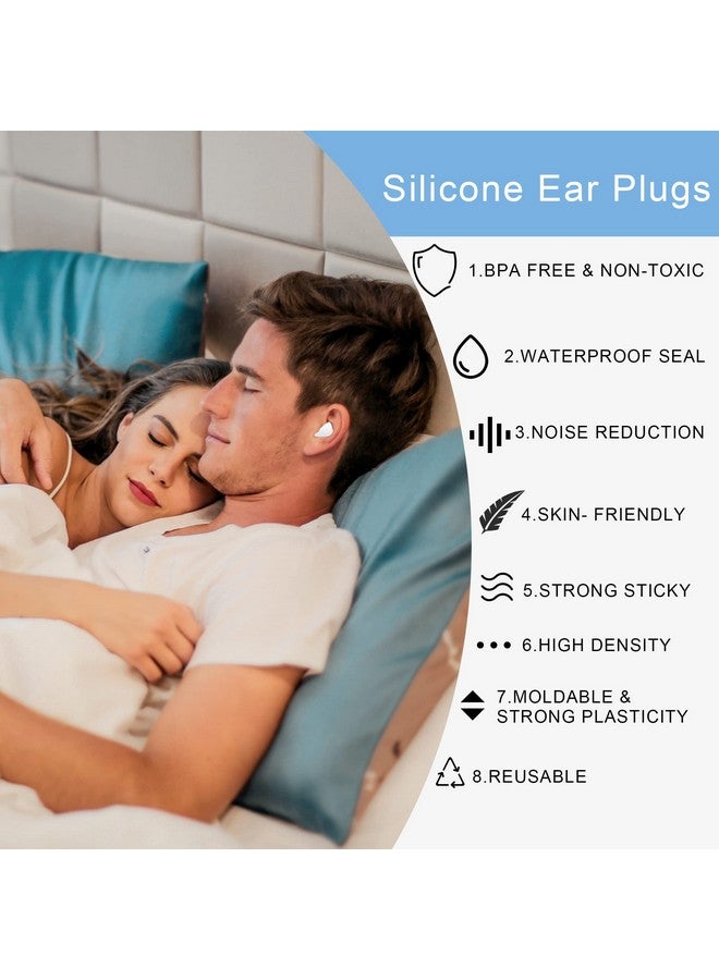EXGOX 14 Pairs Silicone Ear Plugs For Sleeping Noise Cancelling Reusable Moldable Wax Earplugs For Swimming Work Airplane Snr27Db(Blue Orange) - Image 5