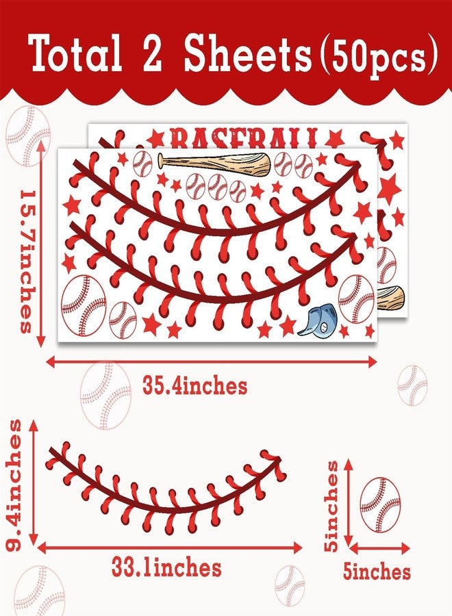 THEYGE Large Baseball Wall Decals Baseball Lace Stitches Stickers for Wall Ceiling Decals Peel and Stick Sport Decal Big Baseballs Ball Stickers for Teens Boy Girl Bedroom Playroom Decor - Image 5