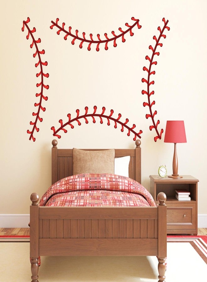 THEYGE Large Baseball Wall Decals Baseball Lace Stitches Stickers for Wall Ceiling Decals Peel and Stick Sport Decal Big Baseballs Ball Stickers for Teens Boy Girl Bedroom Playroom Decor - Image 2