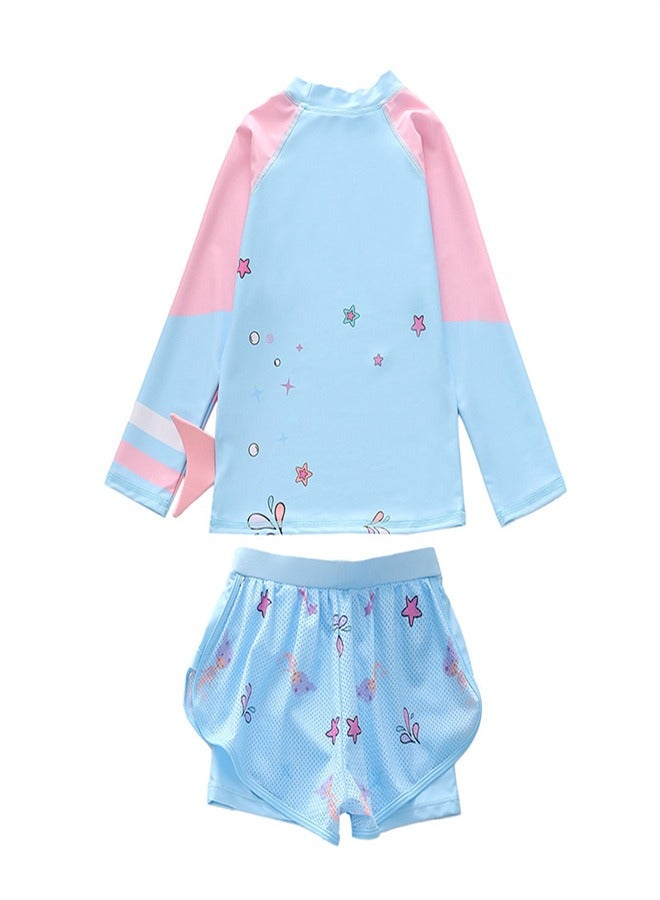 Loquat Girls' Split Body Long Sleeved Swimsuit E  - Image 2