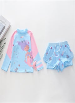 Loquat Girls' Split Body Long Sleeved Swimsuit E  - Image 3