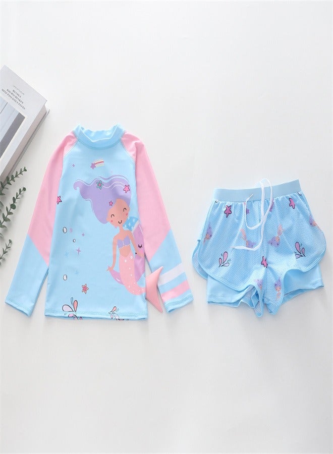Loquat Girls' Split Body Long Sleeved Swimsuit E  - Image 3