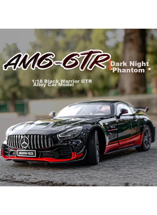 Black Mamba Mercedes-benz Gtr 1：18 Black Knight Car Model Toy For Children, Alloy Car Model Collectible Display Piece Gift - Image 1