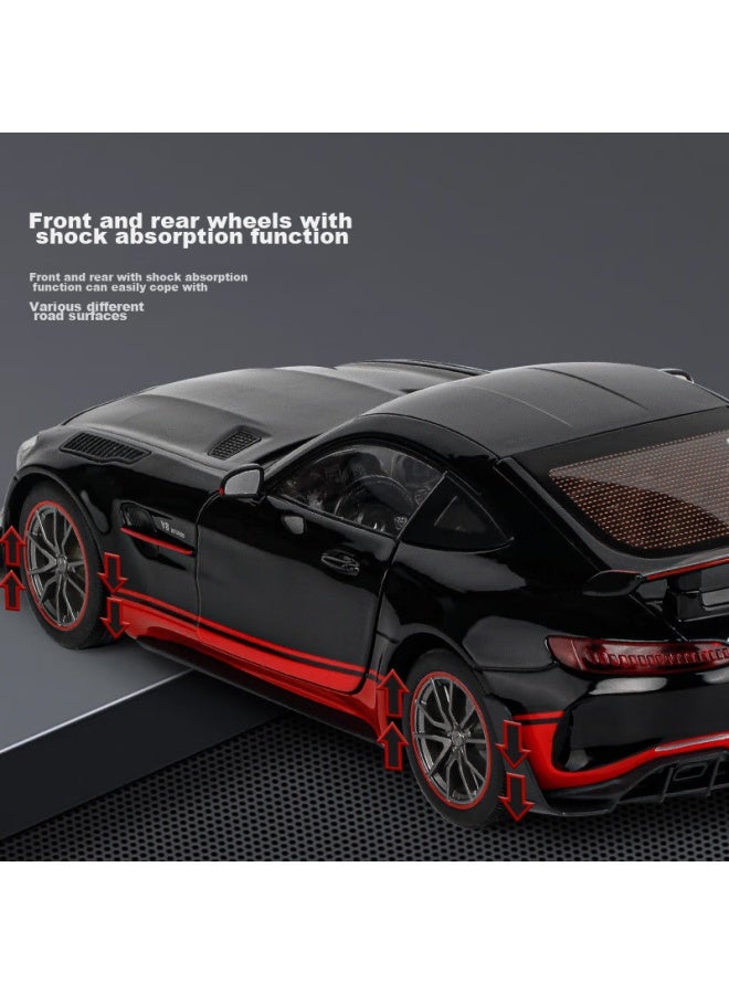 Black Mamba Mercedes-benz Gtr 1：18 Black Knight Car Model Toy For Children, Alloy Car Model Collectible Display Piece Gift - Image 3