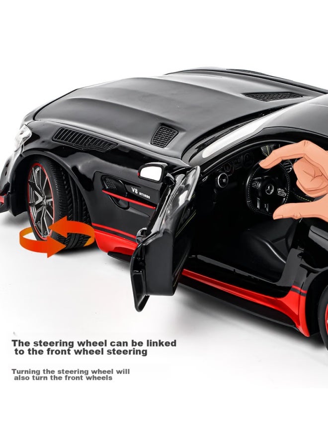 Black Mamba Mercedes-benz Gtr 1：18 Black Knight Car Model Toy For Children, Alloy Car Model Collectible Display Piece Gift - Image 2