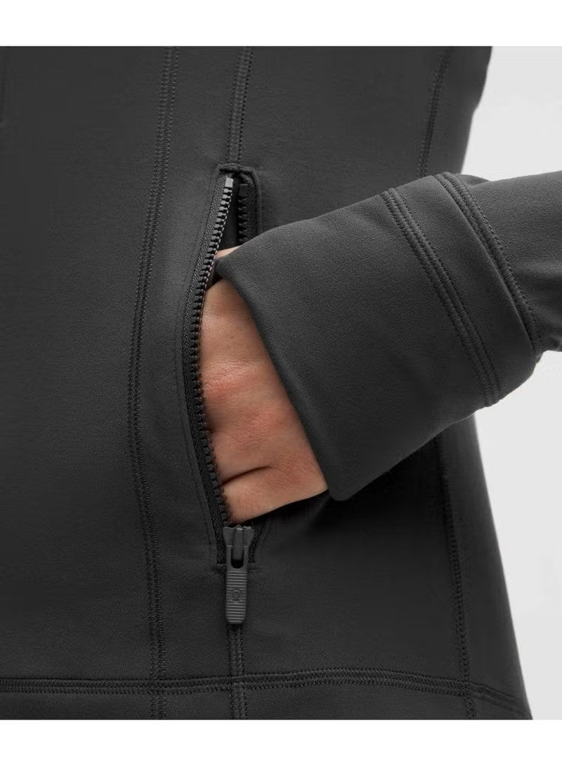 Lululemon Define Jacket: Women Stand Collar Zip Up Workout Jacket, Slim Fit Athletic Yoga Jacket with Thumb Holes & Zipper Pockets for Gym Running Training - Image 3