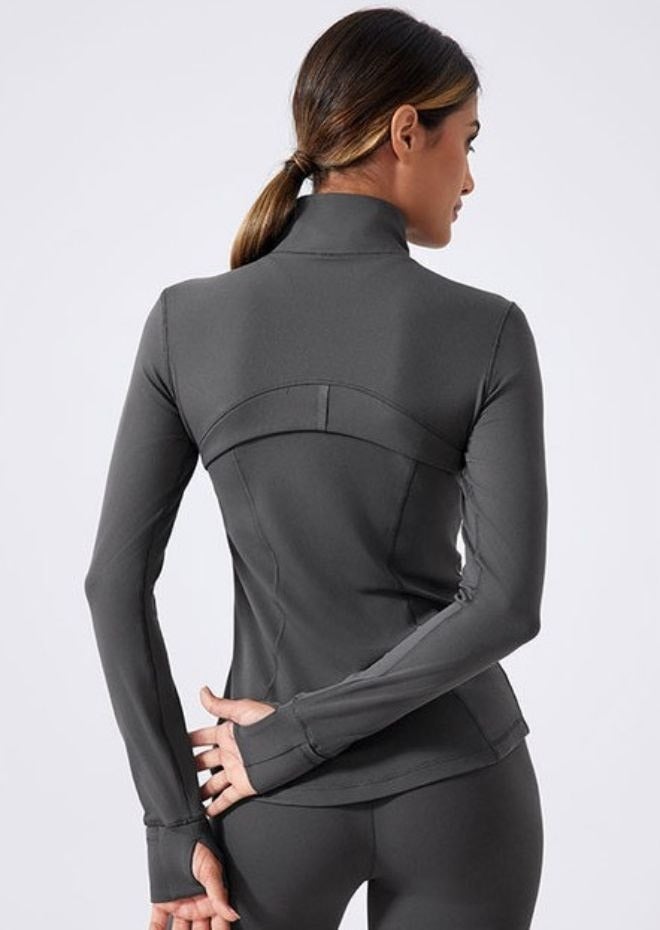 Lululemon Define Jacket: Women Stand Collar Zip Up Workout Jacket, Slim Fit Athletic Yoga Jacket with Thumb Holes & Zipper Pockets for Gym Running Training - Image 2