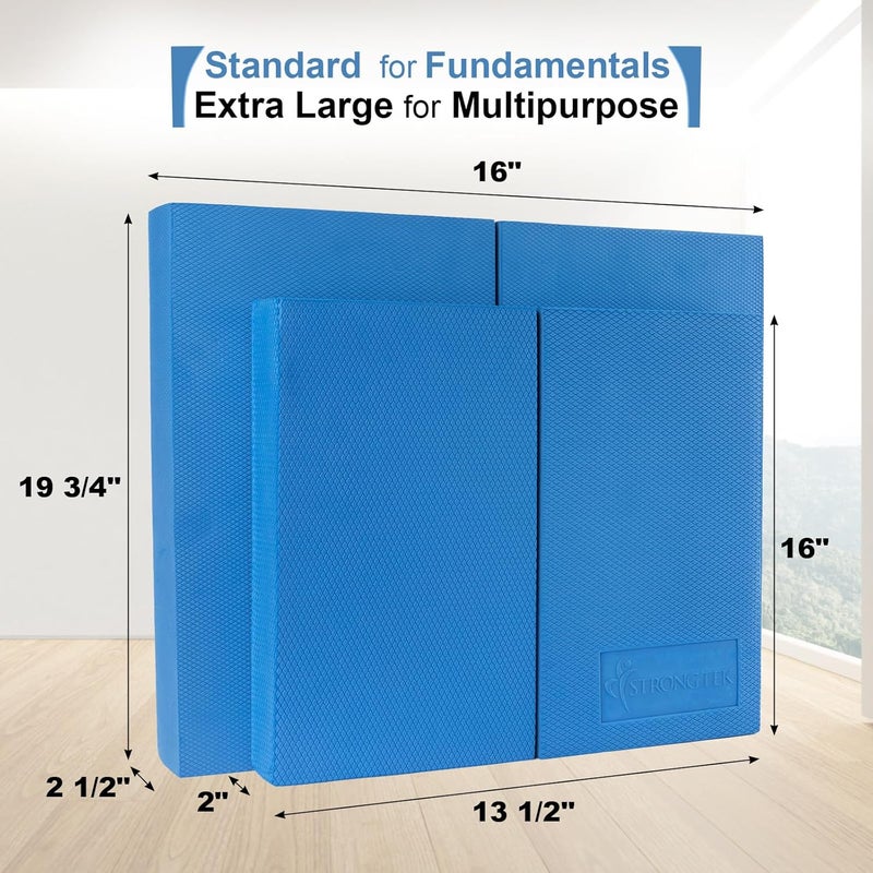 StrongTek 2-in-1 Non-Slip Balance Pad - High-Density Foam Cushion, Supportive Exercise Mat & Knee Pad for Core Training, Yoga, Pilates, Physical Therapy, Stability Training, Stretching, and Rehab - Image 2