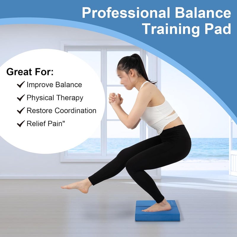 StrongTek 2-in-1 Non-Slip Balance Pad - High-Density Foam Cushion, Supportive Exercise Mat & Knee Pad for Core Training, Yoga, Pilates, Physical Therapy, Stability Training, Stretching, and Rehab - Image 4
