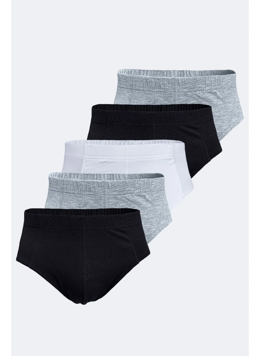 Malabadi Men's Black White Gray 5 Pack Modal Slip Panties 053 5M053