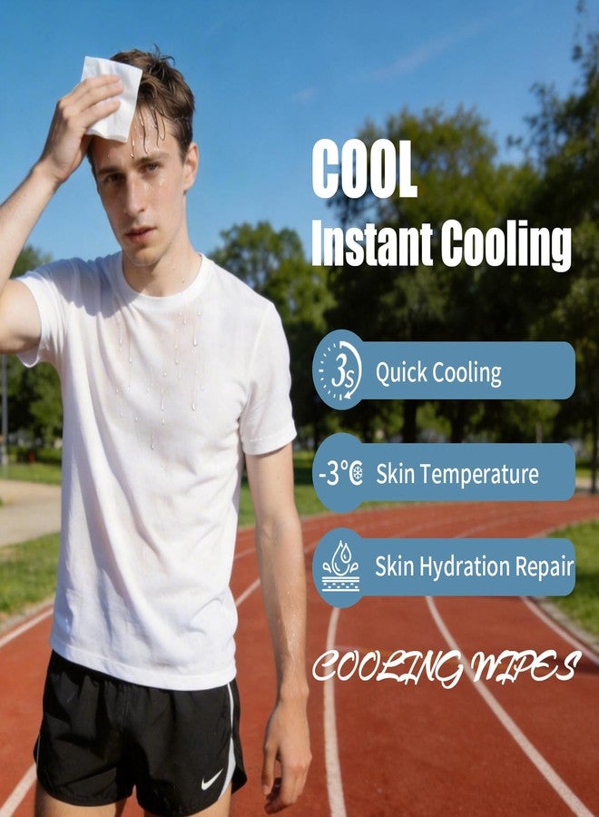 TCANG Cooling Face Body Wipes - 20 Packs of 10 (200 Wipes - Disposable Individually Wrapped No-Rinse Cooling Towels, Extra-Thick Oversized Body Cleansing Wipes for Sports, Travel, Camping in Hot Weather - Image 5