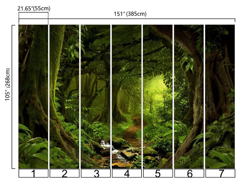 Bormia Fantasy Forest Wall Mural 151"x105" Large Photo Wallpaper Landscape Wall Decal for Livingroom Bedroom (Paste Not Included) - Image 4