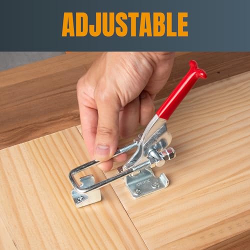 POWERTEC 1PK Toggle Clamp, 700 lbs Holding Capacity, 431 Adjustable U Bolt Latch w/ Antislip Hand Grip for Woodworking Jigs & Fixtures, Smoker, Tire Carrier, Tool Box, Cabinet (20307) - Image 2