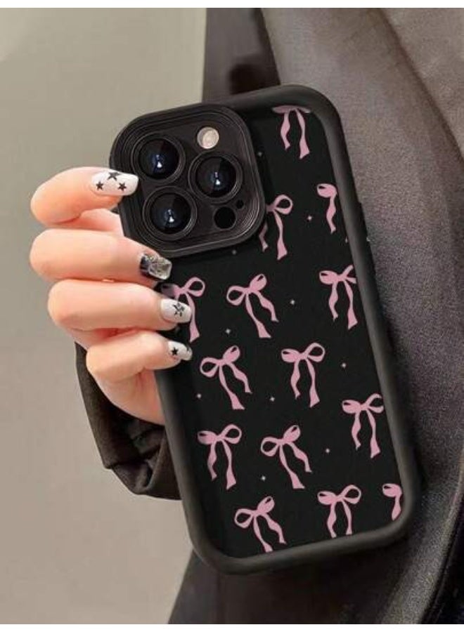 شي إن غطاء هاتف وقاية سميك مانع للانزلاق ومزين بفيونكة زهرية موديل 1 قطعة، متوافق مع  ايفون ١٦ بروماكس - Image 1