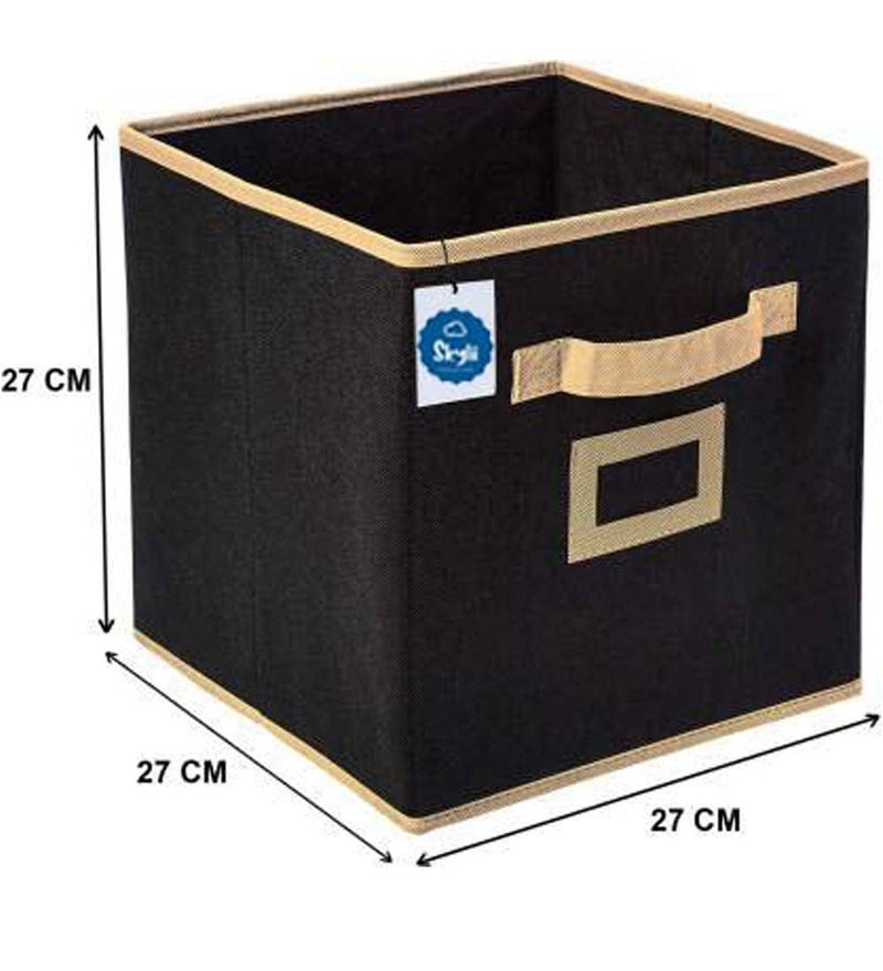 SKYLII Storage Box Organizer for Clothes Toys Organizer Files Storage Organiser Clothing Organizer Cloth Cover Large Capacity Space Saver and Storage for Clothes Combo Pack of 4 Pc Black Grey 22 - Image 2