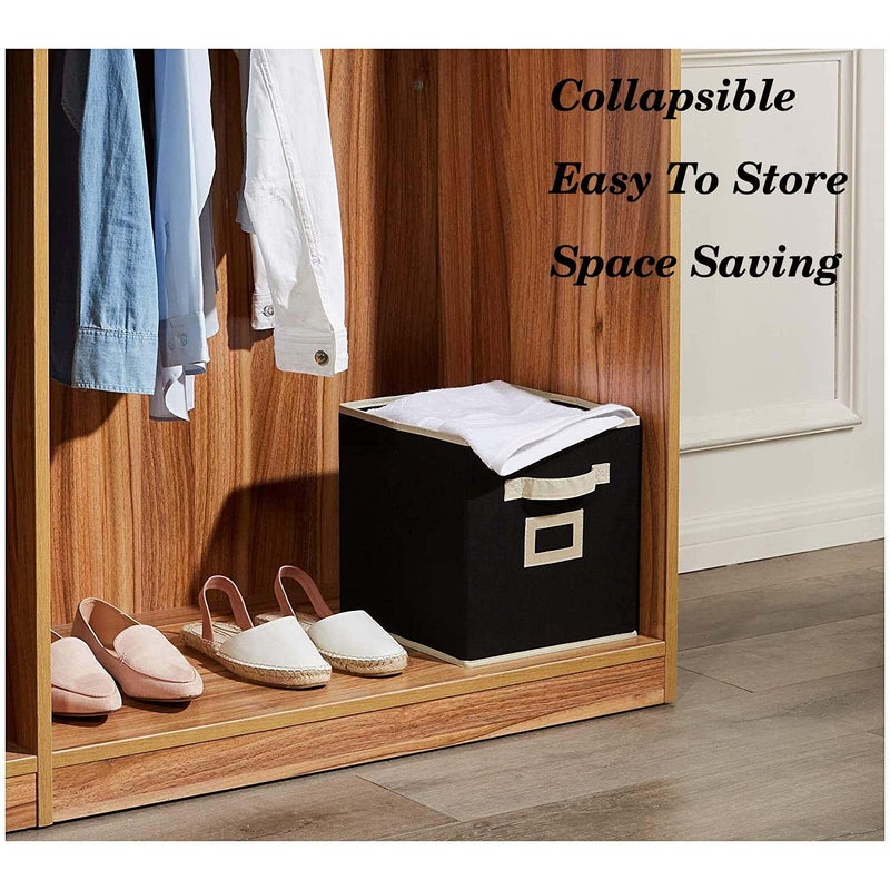 SKYLII Storage Box Organizer for Clothes Toys Organizer Files Storage Organiser Clothing Organizer Cloth Cover Large Capacity Space Saver and Storage for Clothes Combo Pack of 4 Pc Black Grey 22 - Image 3
