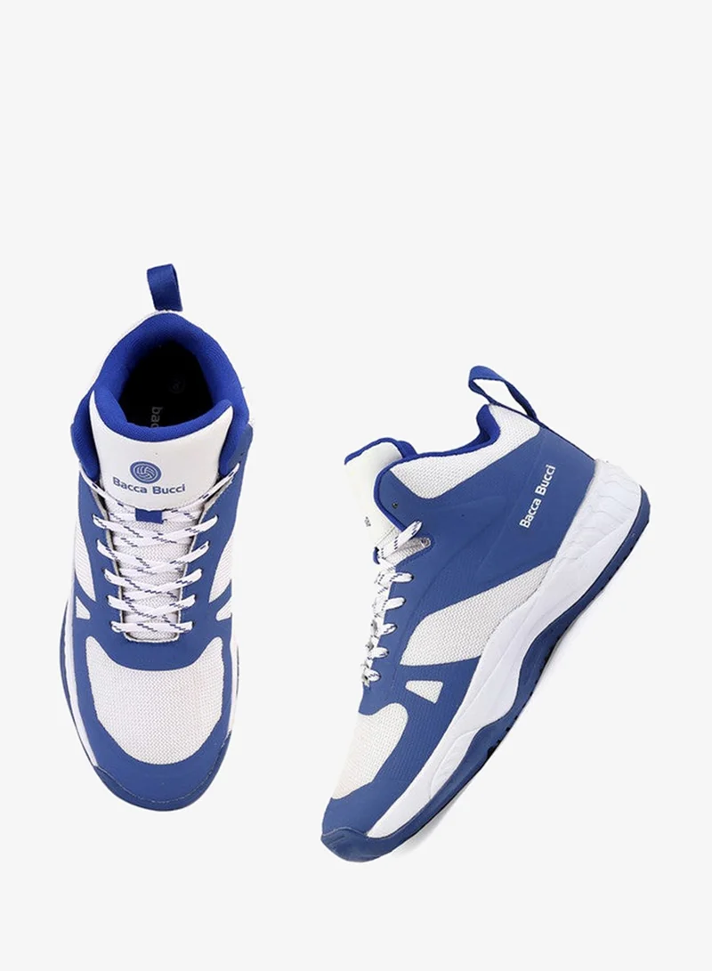 Bacca Bucci Bacca Bucci Blue Mid-Top Basketball Shoes for Men