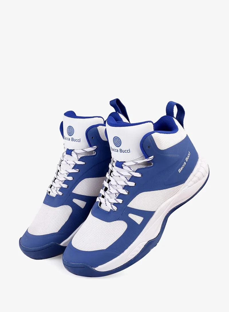 Bacca Bucci Bacca Bucci Blue Mid-Top Basketball Shoes for Men