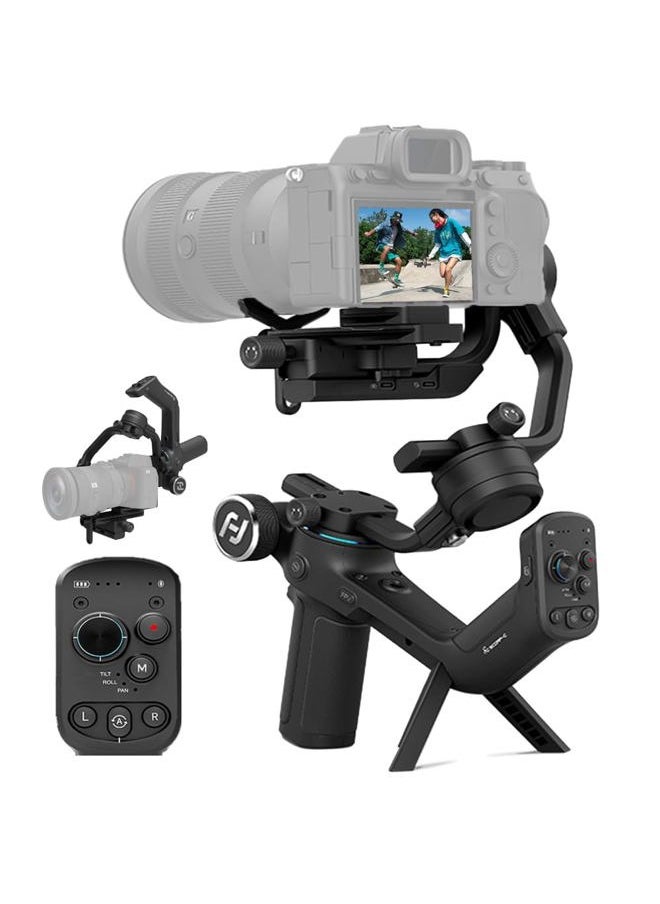 FeiyuTech - SCORP-C [Official] Camera Stabilizer 3-Axis Mirrorless Gimbal Lightweight Stabilizer,for DSLR Camera,for Sony a7IV a7s Canon R5 R6 M50 Panasonic Nikon Fujifilm,Max 5.5lb,Cable Control - Image 1