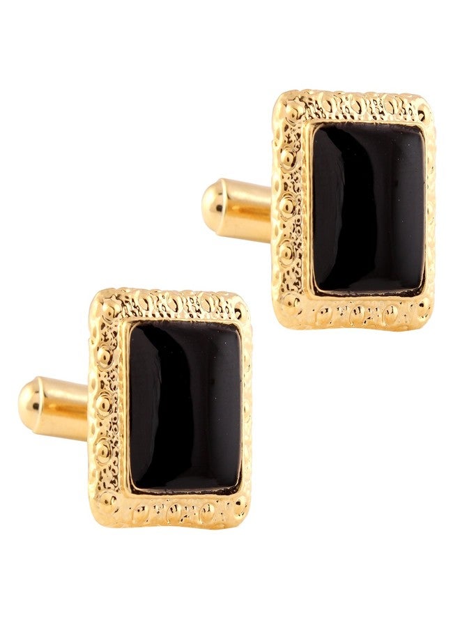 TRIPIN Black Brass Square Shaped Cufflinks for Men - Image 1