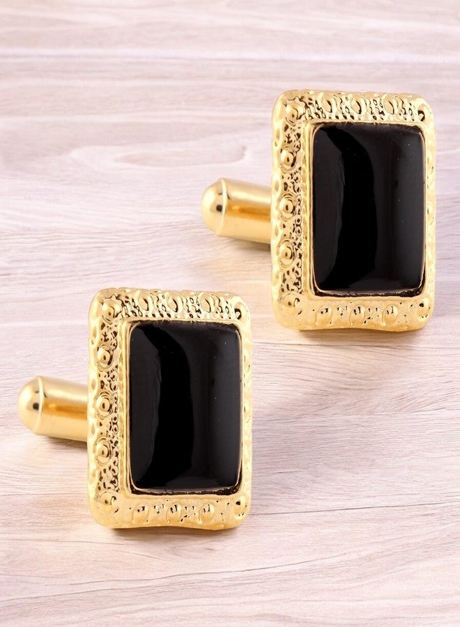 TRIPIN Black Brass Square Shaped Cufflinks for Men - Image 5