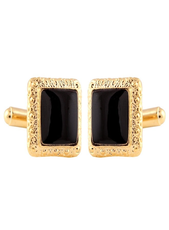 TRIPIN Black Brass Square Shaped Cufflinks for Men - Image 2