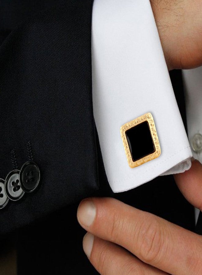 TRIPIN Black Brass Square Shaped Cufflinks for Men - Image 3