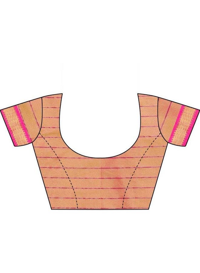 Siya Enterprise Womens Siy Silk Studio Upada Chex Cotton Fancy Saree (Yellow_Rani) - Image 5