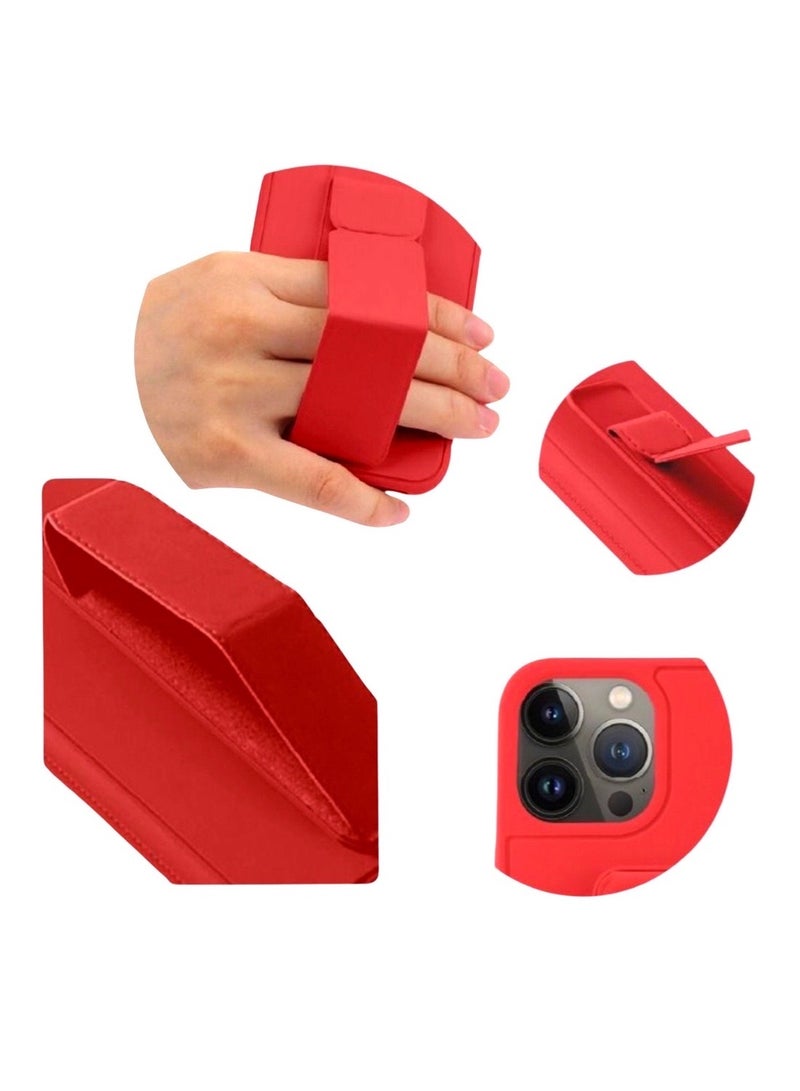 3in1 Magnetic Wrist Strap Hand Grip with Stand Case Cover For Apple Iphone 14Pro Red - Image 2