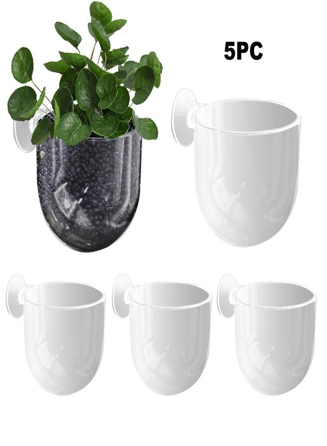 UOIENRT 5 Pcs Plastic Aquatic Plant Pots, Clear Plastic Fish Tank Planting Holder, Fish Tank Plant Pot for Aquascape Decoration, Aquarium Planter Cup - Image 2