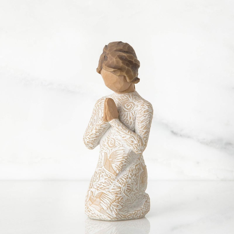 Willow Tree Prayer of Peace (Lighter Skin), Seeking The Quiet Within, Expresses Sympathy, Comfort, Remembrance, Healing, Sculpted Hand-Painted Figure - Image 2