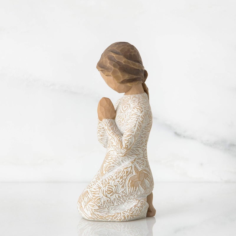 Willow Tree Prayer of Peace (Lighter Skin), Seeking The Quiet Within, Expresses Sympathy, Comfort, Remembrance, Healing, Sculpted Hand-Painted Figure - Image 3