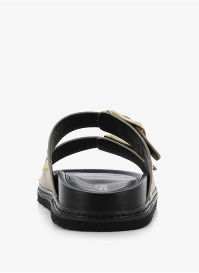 SJ - Women's Stud Embellished Slip-On Sandals with Buckles - Image 1