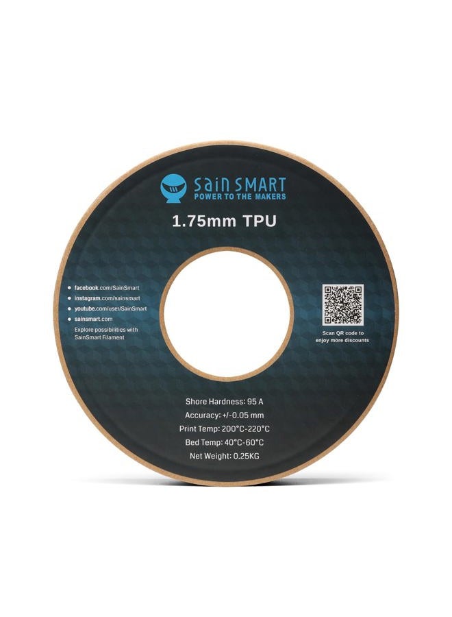 SainSmart TPU Filament 1.75 Silver Flexible TPU 3D Printing Filament 1.75 mm 250g Solid Color Dimensional Accuracy +/- 0.05 mm - Image 5