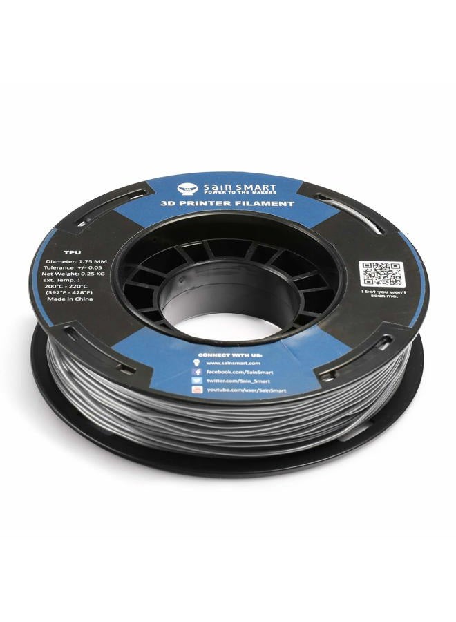 SainSmart TPU Filament 1.75 Silver Flexible TPU 3D Printing Filament 1.75 mm 250g Solid Color Dimensional Accuracy +/- 0.05 mm - Image 2
