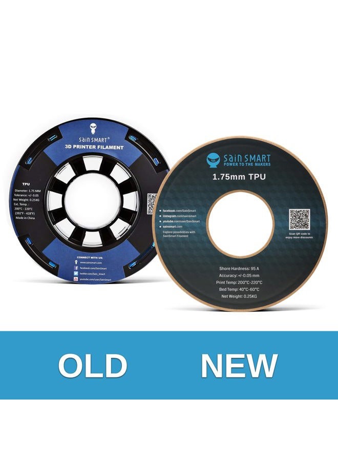 SainSmart TPU Filament 1.75 Silver Flexible TPU 3D Printing Filament 1.75 mm 250g Solid Color Dimensional Accuracy +/- 0.05 mm - Image 4
