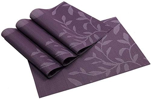 ASOMA PVC Reversible Vinyl Washable Table Mats for Dining Table Set of 6 Placemats Coaster 45x30 cm AntiSkid HeatResistant Washable Purple 6 - Image 4