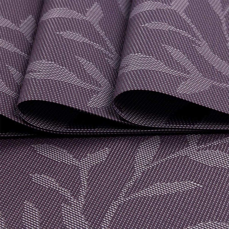 ASOMA PVC Reversible Vinyl Washable Table Mats for Dining Table Set of 6 Placemats Coaster 45x30 cm AntiSkid HeatResistant Washable Purple 6 - Image 5