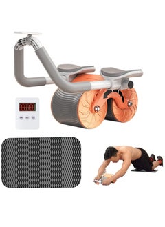 Ab Roller, Automatic Rebound Abdominal Wheel with Elbow Support,Timer&Pad, Double Round Wheel Roller Domestic Exercise Roller for Core Exercise Equipment, Abs Workout, Beginners