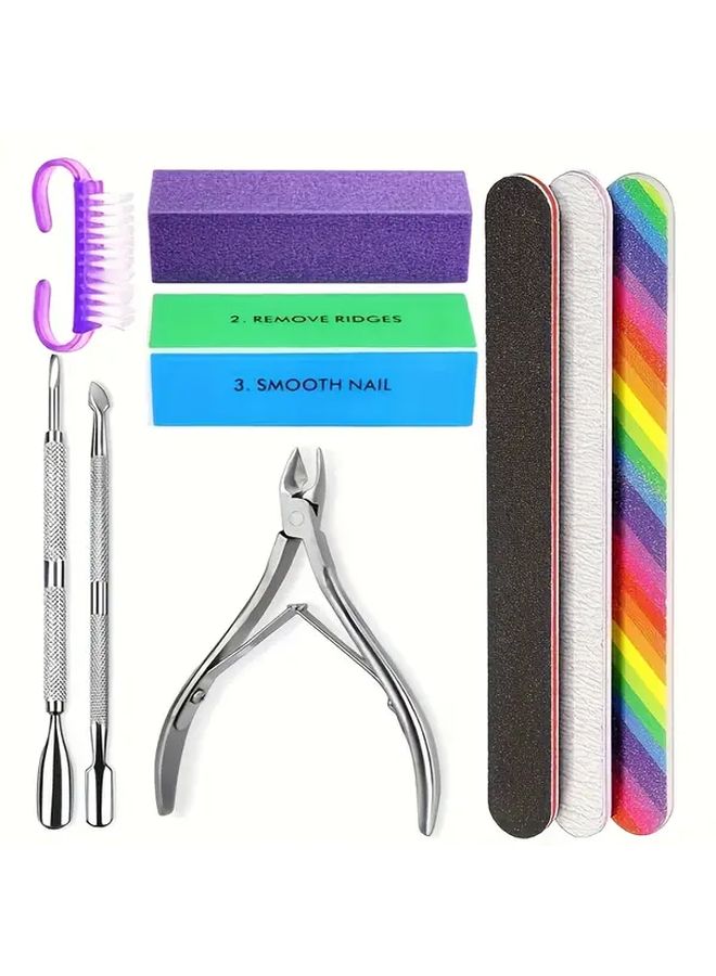 Professional Nail Kit Set With Emery Pads Buffer Nail Clippers And Gel Tools - Image 1
