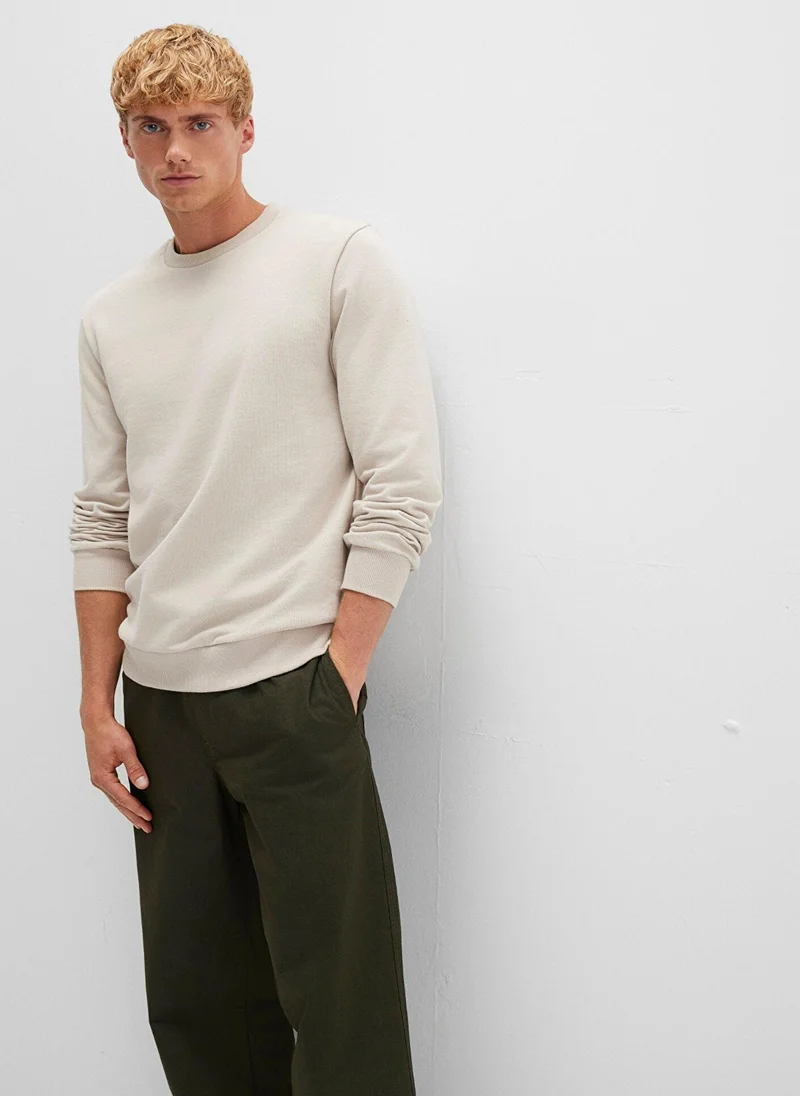 MAVI Crew Neck Beige Sweatshirt