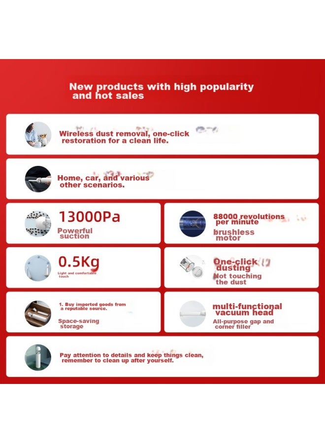 Mijia Xiaomi Handheld Vacuum Cleaner For Home Use, Cordless Vacuum Cleaner, Lightweight And Portable, Brushless Motor, Powerful Suction, One-on Dust Emptying - Image 1