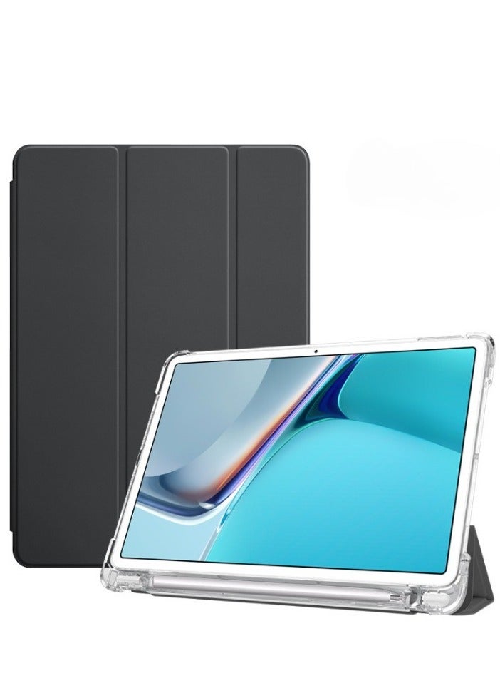 Case Compatible with Honor Pad 8 12 inch,Smart Slim Trifold Stand Auto Sleep/Wake Cover with Pencil Holder, Clear Transparent Back Shell - Image 1