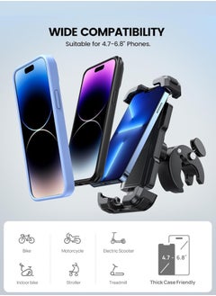 Generic Bike & Motorcycle Phone Mount – Quick Lock & Release, Adjustable Handlebar Clamp for 4.7"-7" iPhone/Samsung & More (Black)**  - Image 5